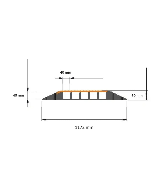 MAX Kabelbrücke 5 Kanäle, Rollstuhlgerecht, 1172 mm x 50 mm x 40 mm
