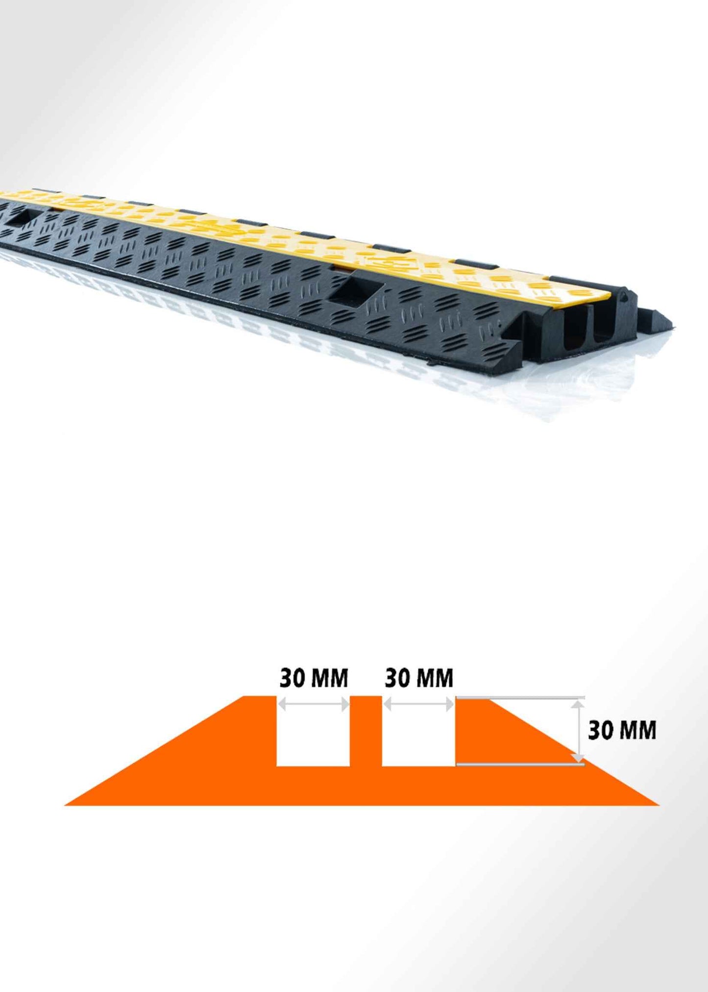 Kabelbrücke Gummi 100 cm – 2-Kanal System für Kabelschutz