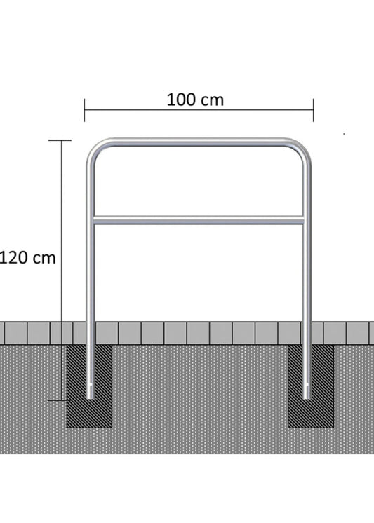 Fahrradbarriere Stahl verzinkt 100 cm x 120 cm