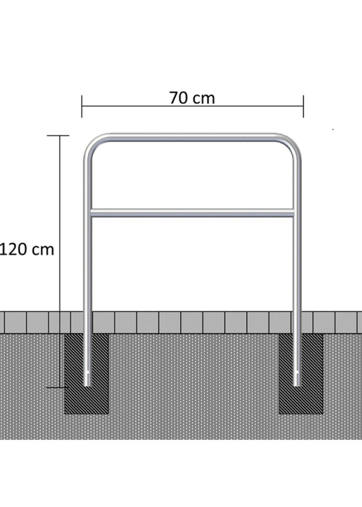 Fahrradbarriere Weiß-Rot 70 cm x 120 cm