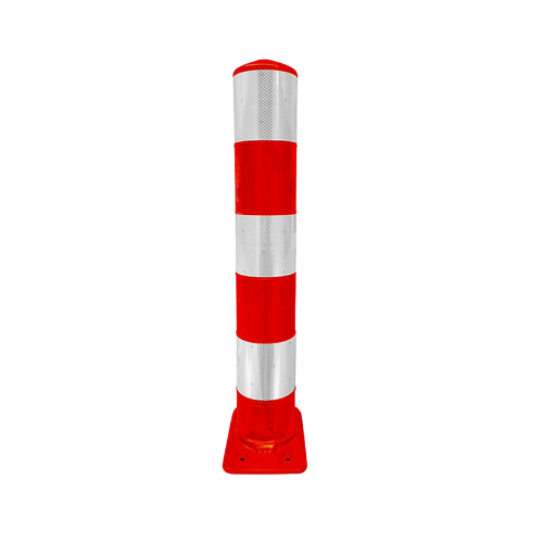 Absperrpfosten Rot 100 cm x 80 mm, überfahrbar