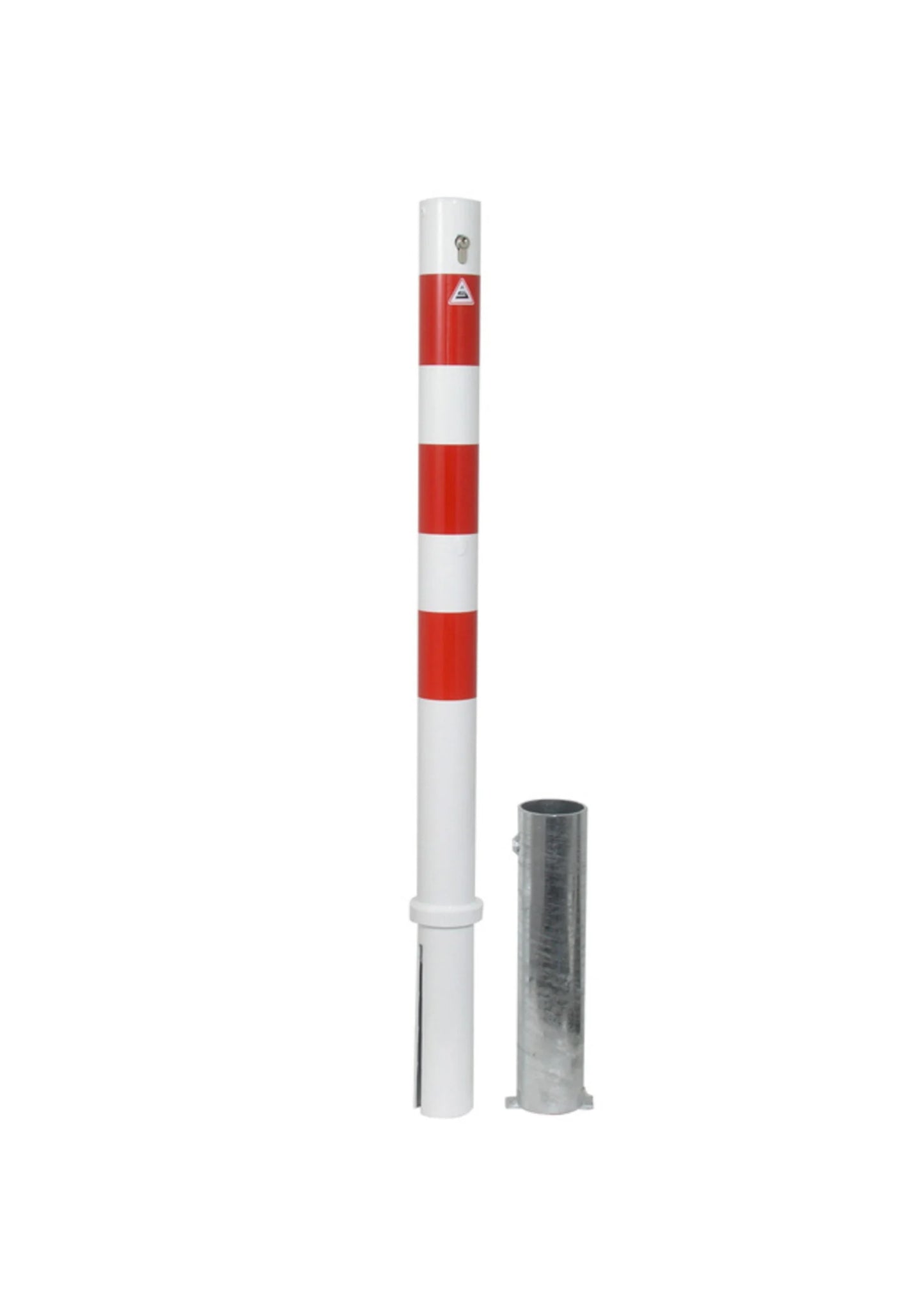Herausnehmbarer Parkpfosten 90 cm – Zylinderschloss & Bodenhülse