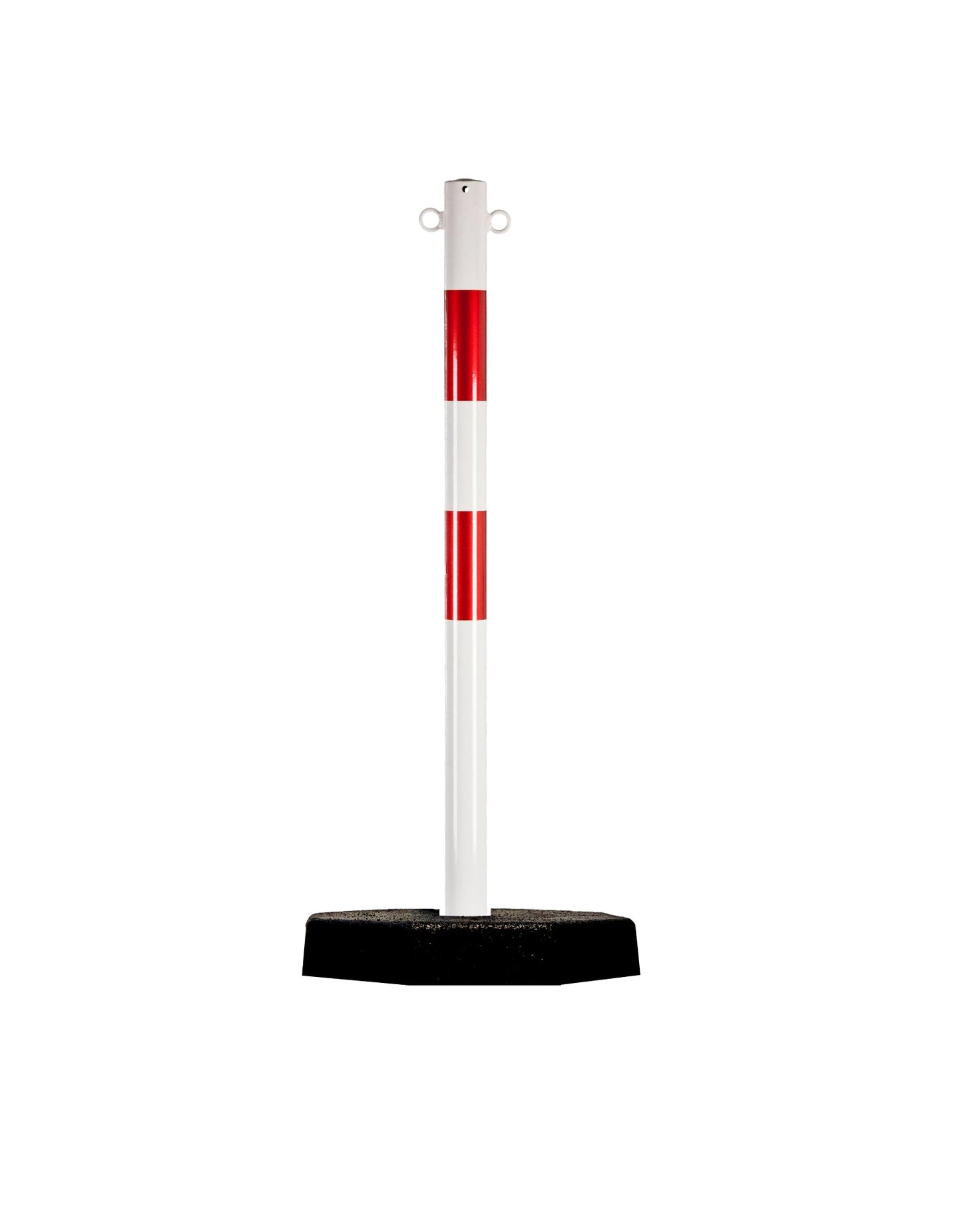 Kettenpfosten Stahl Rot-Weiß – 7 kg Fuß