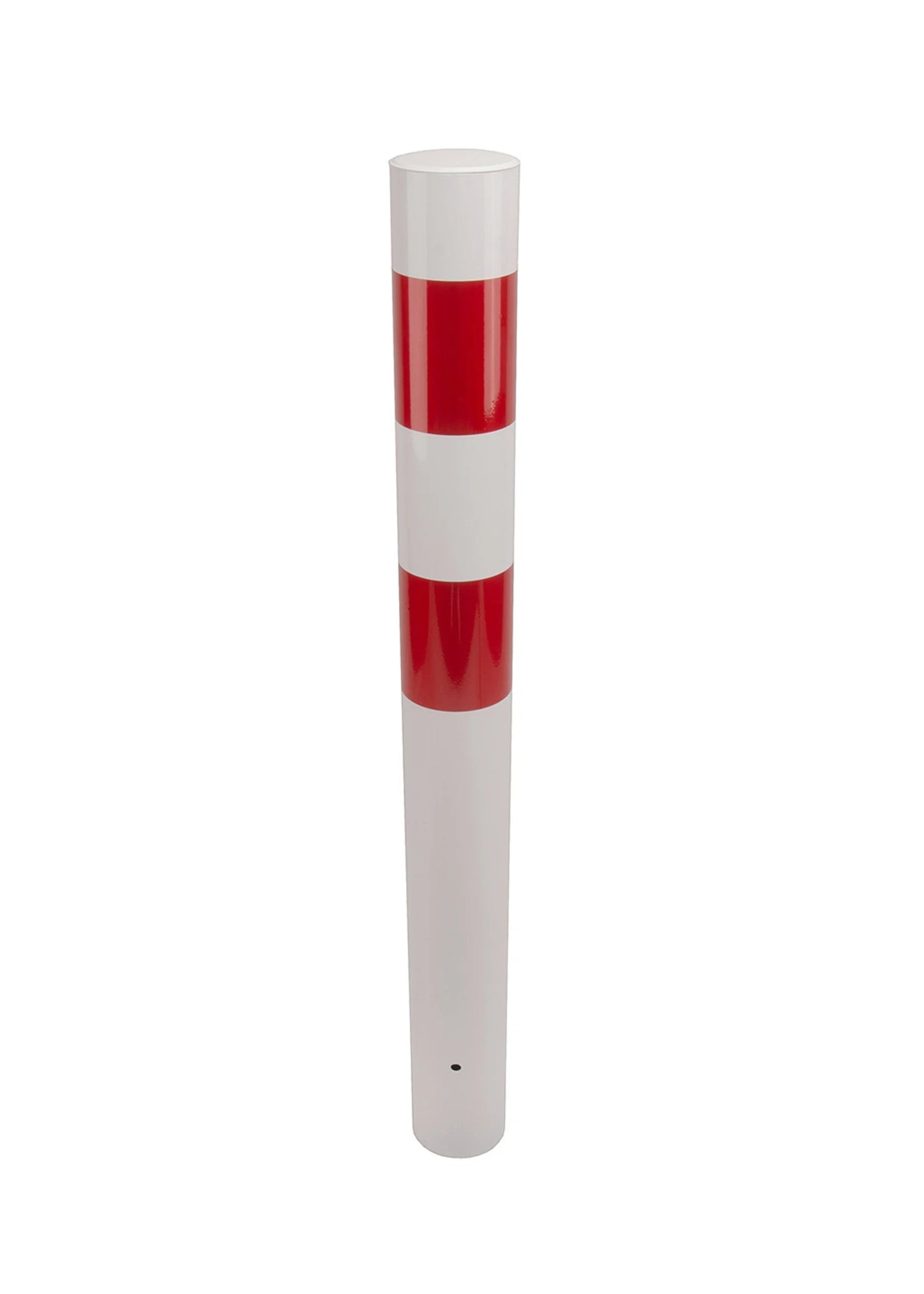 Parkpfosten 1300 mm Stahl Weiß-Rot mit Reflexstreifen