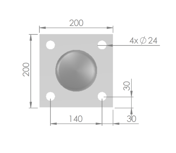 Anfahrschutzpfosten Ø 114 mm – Verzinkt mit Fußplatte, 1000 mm