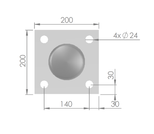 Anfahrschutzpfosten Ø 114 mm – Verzinkt mit Fußplatte, 1000 mm