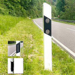 Eingrab-Leitpfosten 160 cm – Hohlprofil, zertifiziert & reflektierend