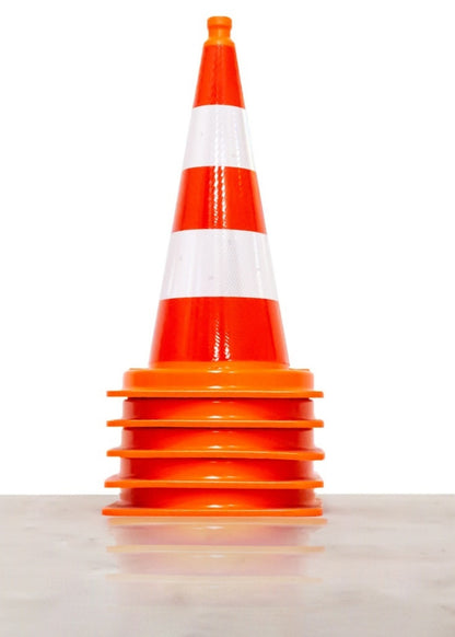 Verkehrskegel 75 cm mit 3M Klasse 3 Folie reflektierend