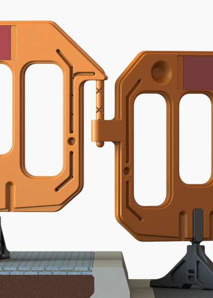 Kunststoff-Absperrgitter – 200 x 100 cm mit Reflexstreifen orange