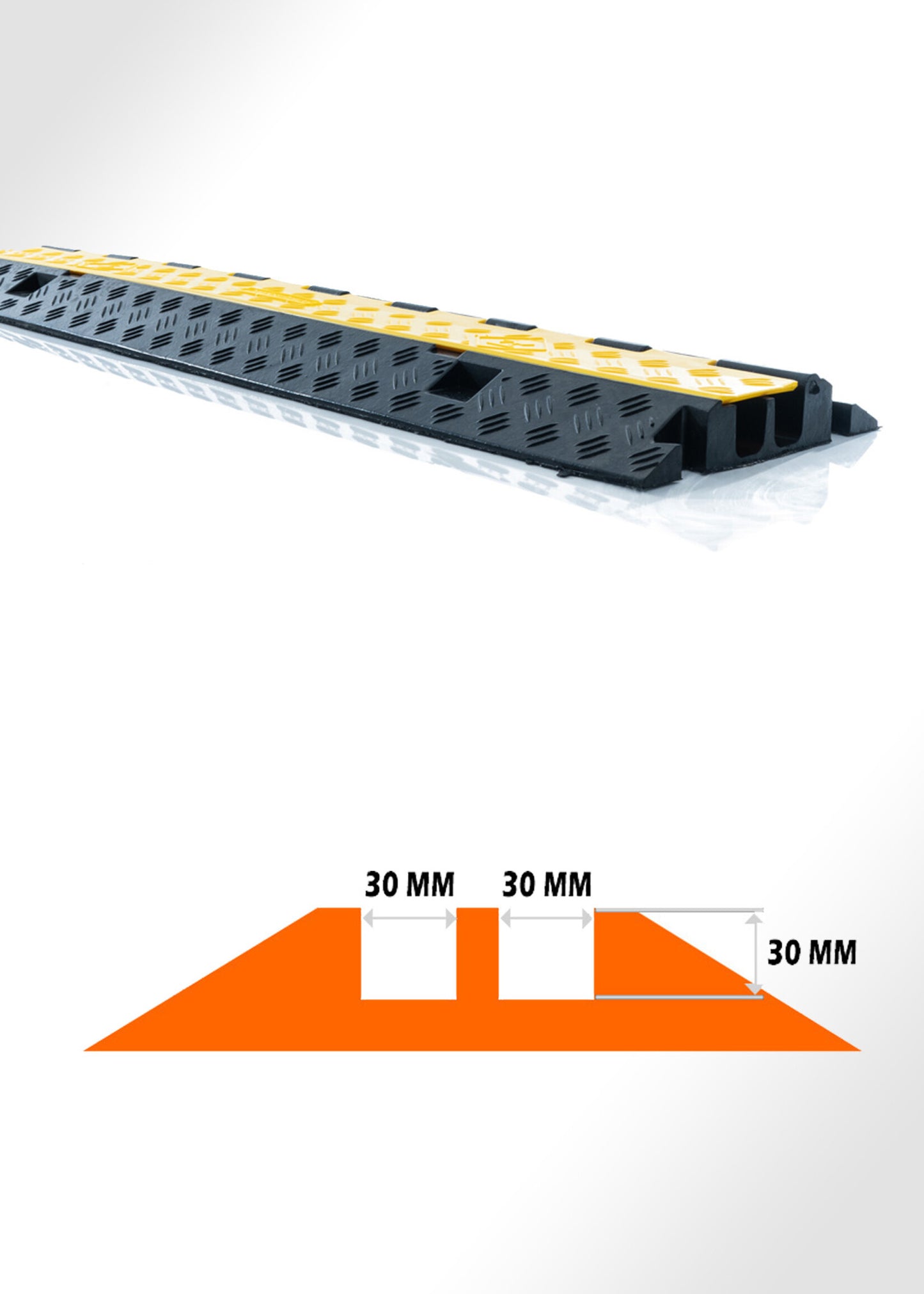 Kabelbrücke Gummi 100 cm – 2-Kanal System für Kabelschutz