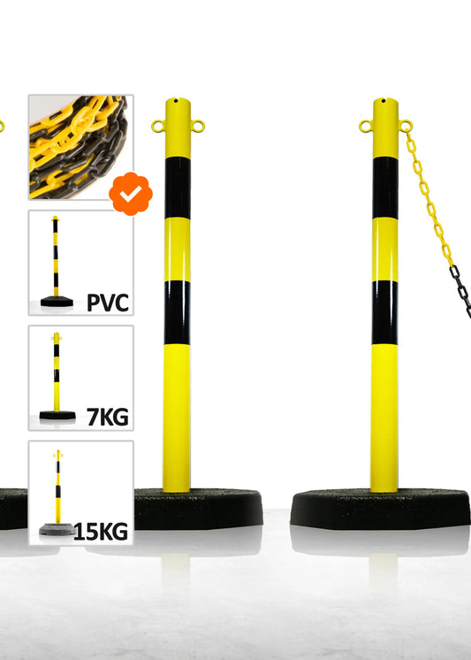 Kettenständer Komplettset – Absperrung mit 6 oder 12 Pfosten
