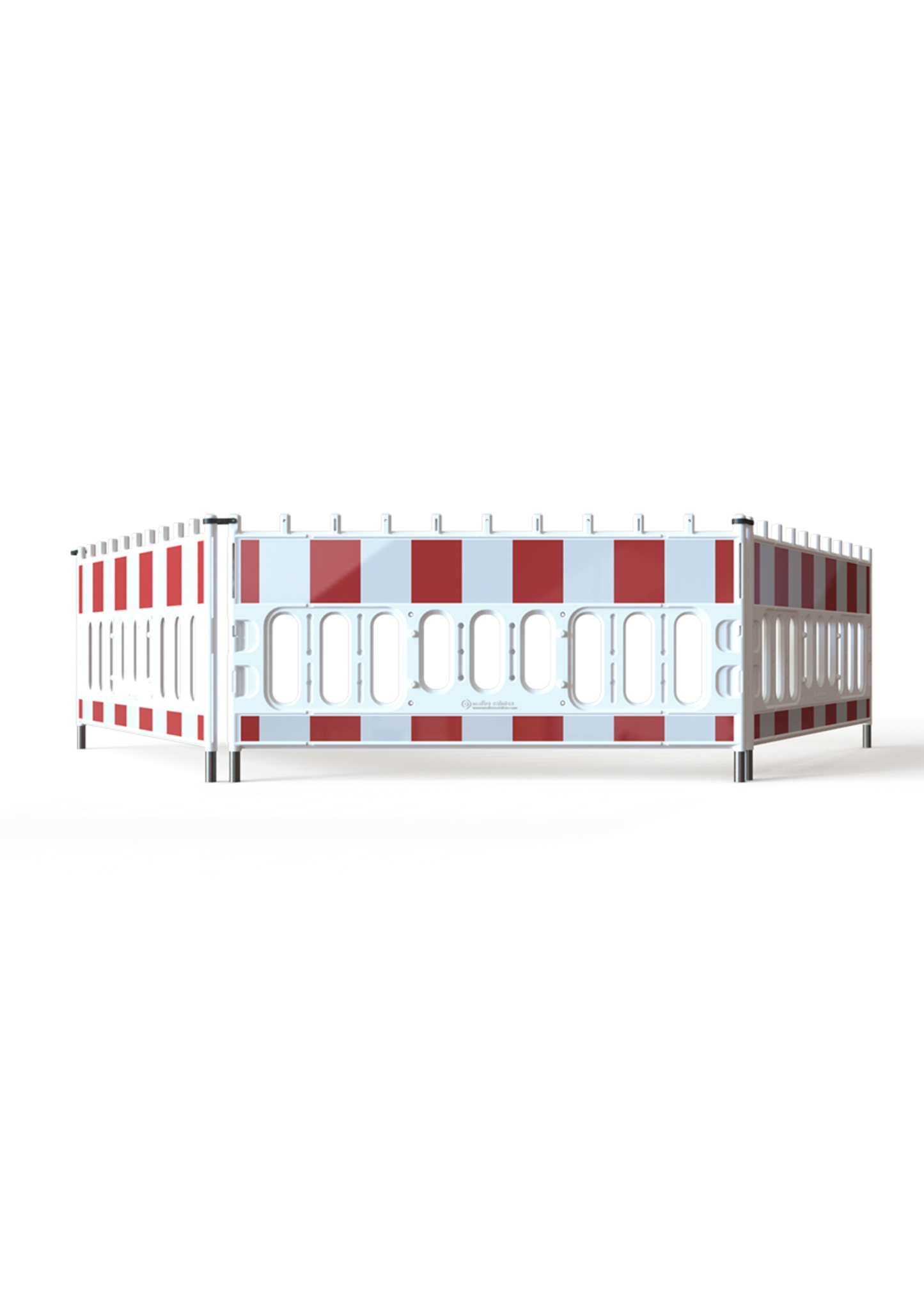 Schrankenzaun Weiß mit RA1-Folie reflektierend