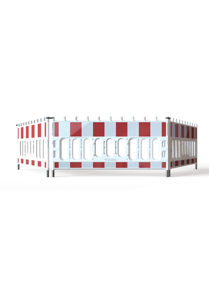 Schrankenzaun Weiß mit RA1-Folie reflektierend