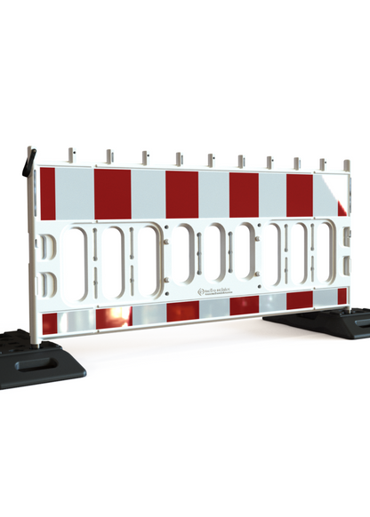 Schrankenzaun Weiß mit RA1-Folie reflektierend