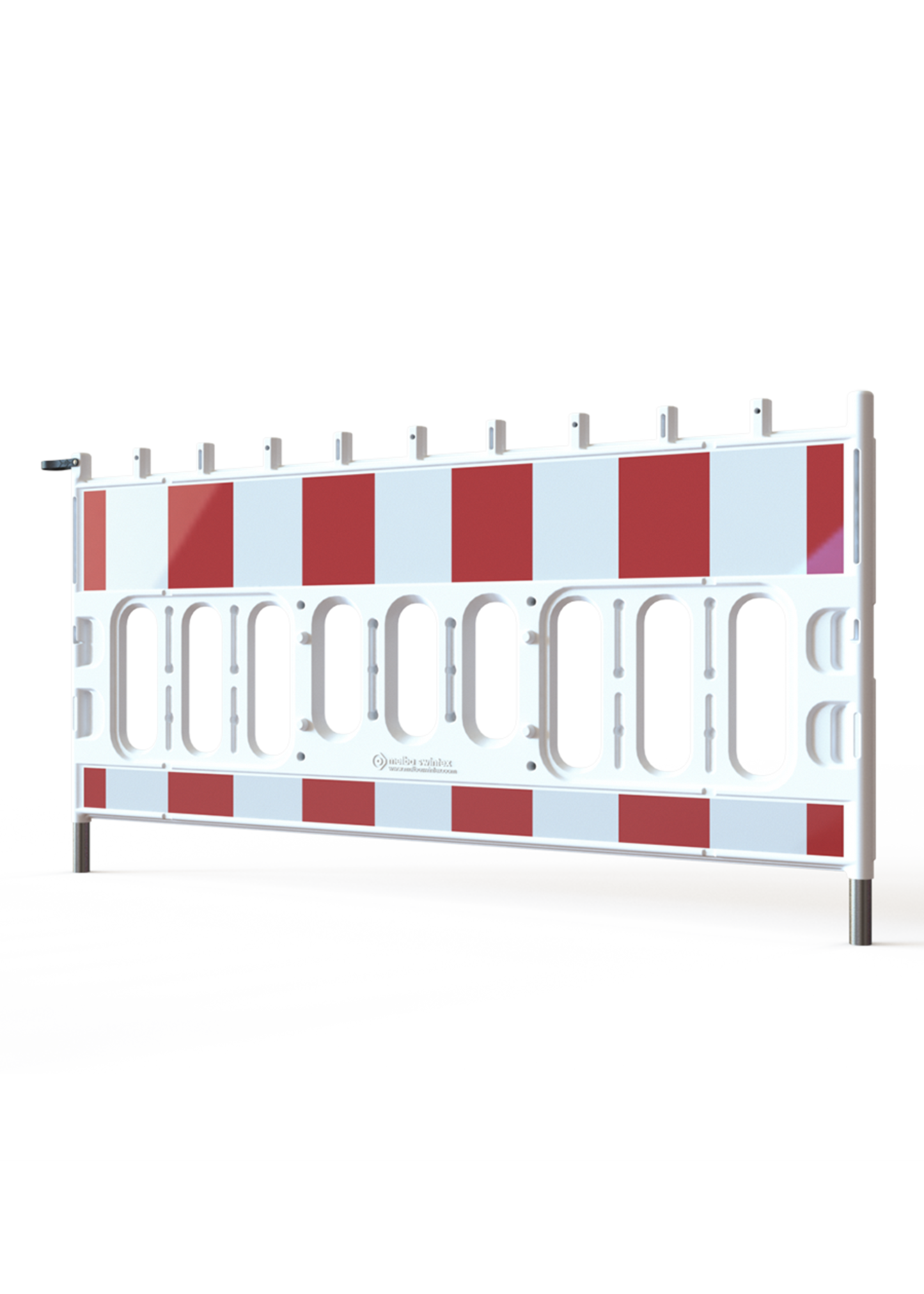 Schrankenzaun Weiß mit RA1-Folie reflektierend
