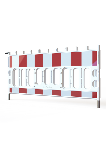 Schrankenzaun Weiß mit RA1-Folie reflektierend