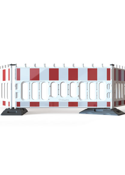 Schrankenzaun Weiß mit RA1-Folie reflektierend