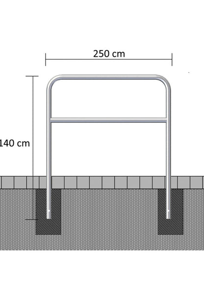 Absperrbügel Stahl verzinkt 250 cm x 140 cm