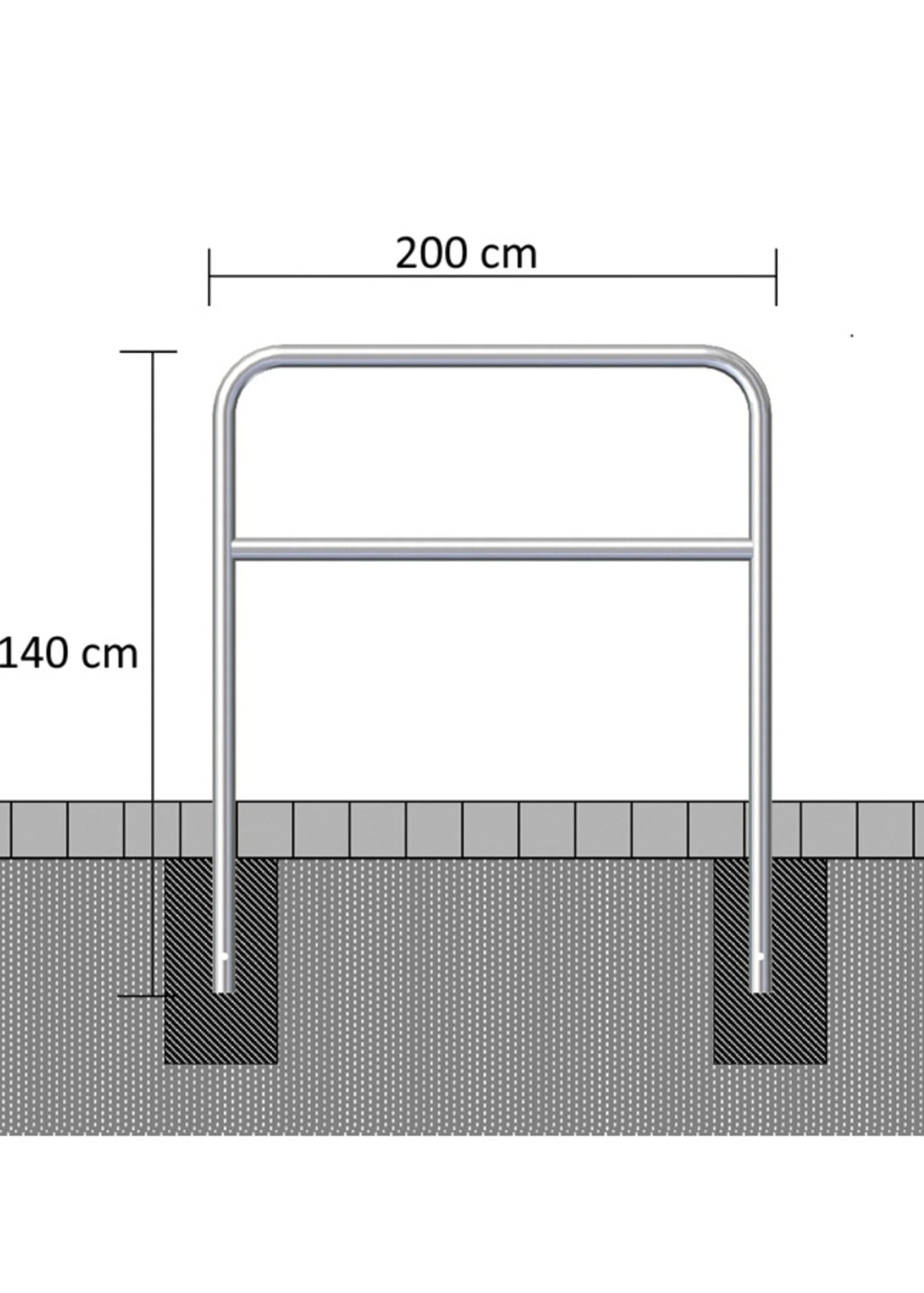 Absperrbügel Stahl verzinkt 200 cm x 140 cm