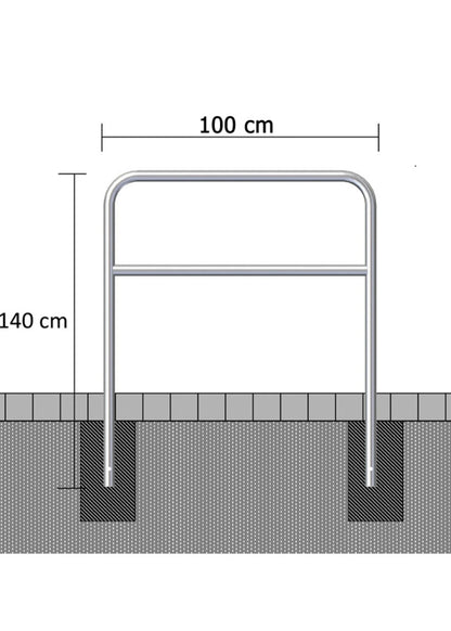 Absperrbügel Stahl verzinkt 100 cm x 140 cm