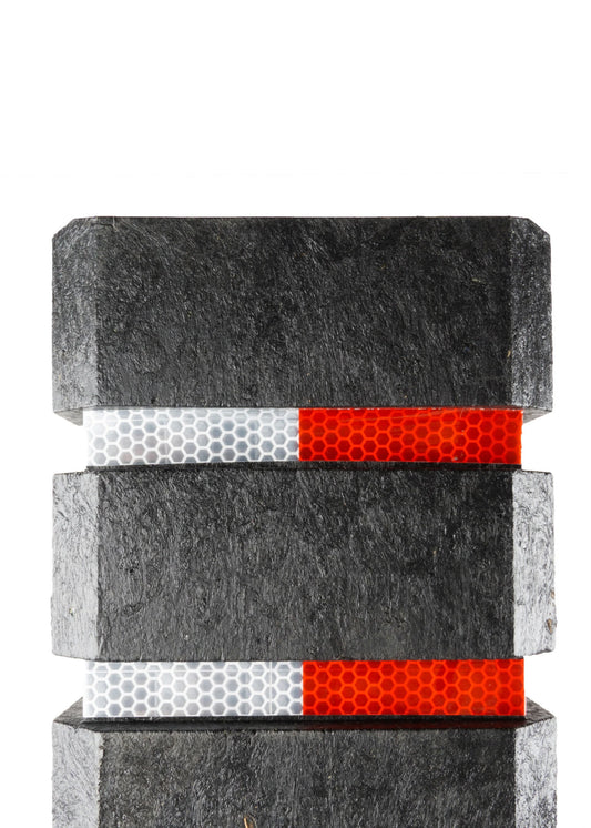 Absperrpfosten 140 cm – 5er-Set aus recyceltem Kunststoff, rot-weiß