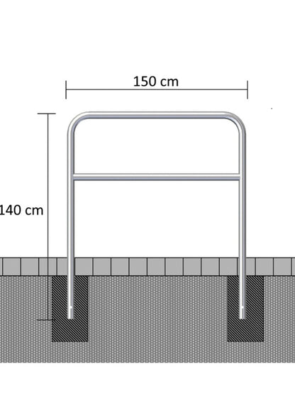 Anlehnbügel Stahl verzinkt 150 cm x 140 cm