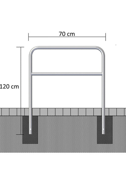 Fahrradbarriere Weiß-Rot 70 cm x 120 cm
