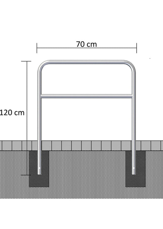 Fahrradbarriere Weiß-Rot 70 cm x 120 cm