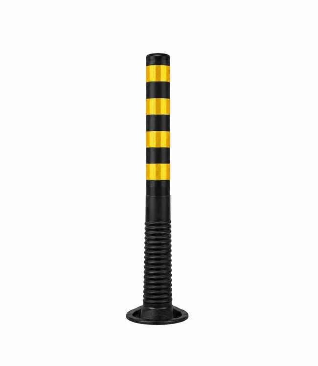 FLEXGuard Absperrpfosten 100 cm Schwarz mit gelben Reflexstreifen