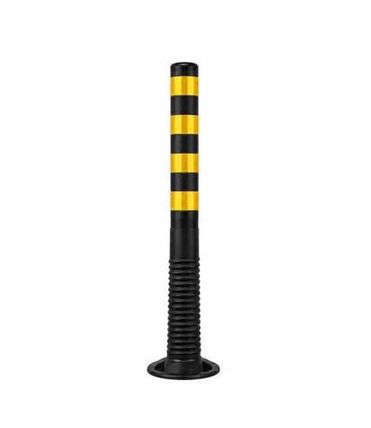 FLEXGuard Absperrpfosten 100 cm Schwarz mit gelben Reflexstreifen