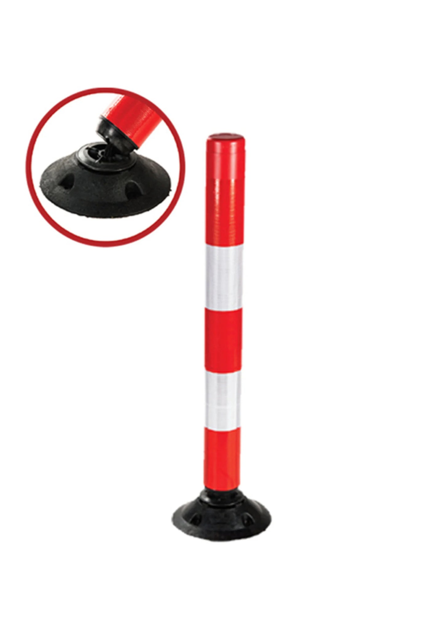 Flexibler Absperrpfosten 100 cm – Flexpin Rot-Weiß