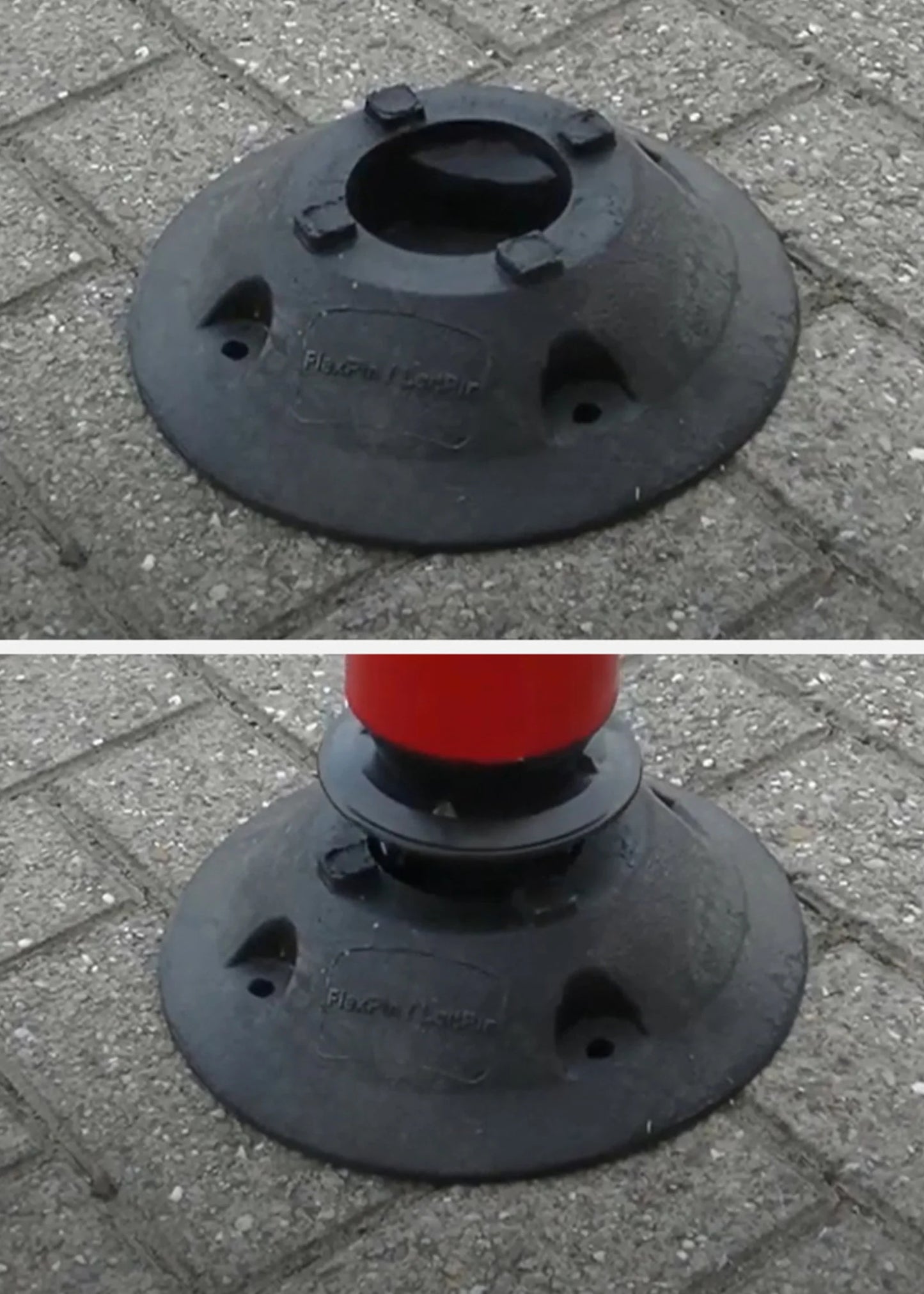 Flexpin Absperrpfosten 45 cm Rot-Weiß, überfahrbar