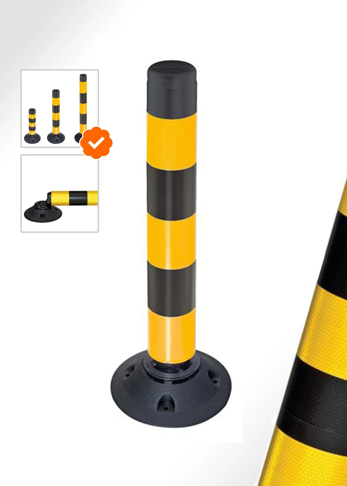 Absperrpfosten Flexpin 100 cm – Flexibler Absperrpfosten Gelb-Schwarz
