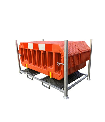 Lager- und Transportpalette für Kunststoff Absperrgitter , 120 x 210 cm