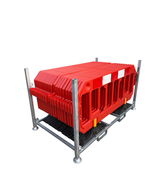 Lager- und Transportpalette für Kunststoff Absperrgitter , 120 x 210 cm