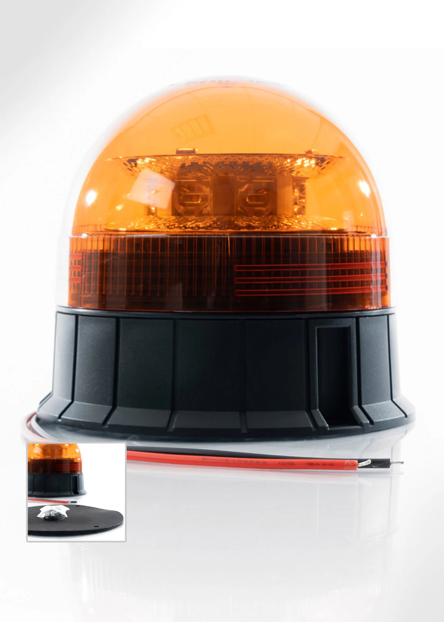 LED Rundumleuchte Orange – R65-zertifiziert & feste Montage