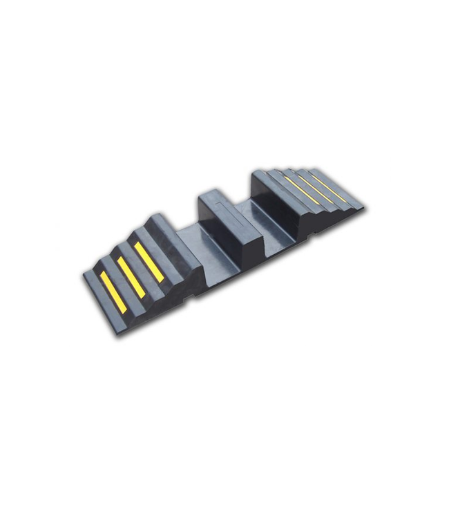 Schlauchbrücke Gummi XL - 2 Kanäle, 150 mm x 150 mm, Gelb/Schwarz