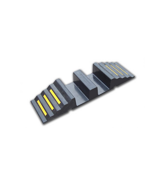 Schlauchbrücke Gummi XL - 2 Kanäle, 150 mm x 150 mm, Gelb/Schwarz