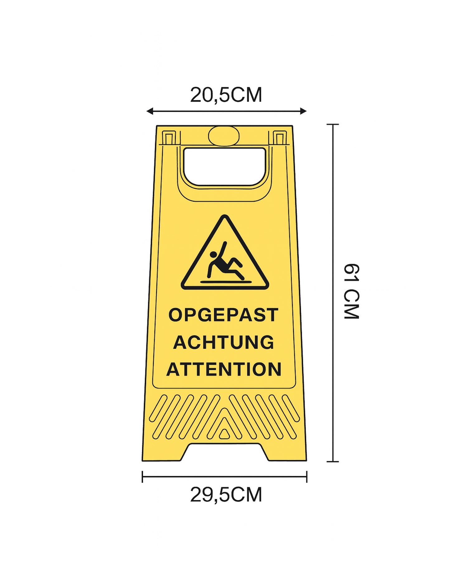 Warnschild „Nasser Boden“ – 4-sprachiger Aufsteller