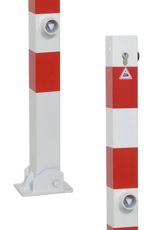 Klappbarer Absperrpfosten 90 cm – Mit Zylinderschloss & Dreikantschloss