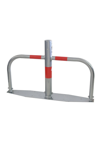 Parkplatzbügel umlegbar – Mit Zylinderschloss & Reflektoren