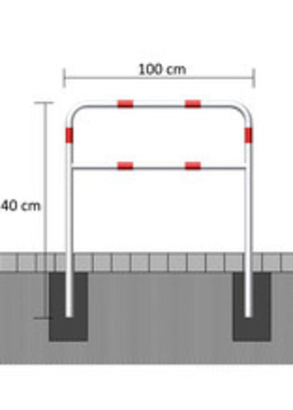Rohrbügel Stahl Rot-Weiß 100 cm x 140 cm