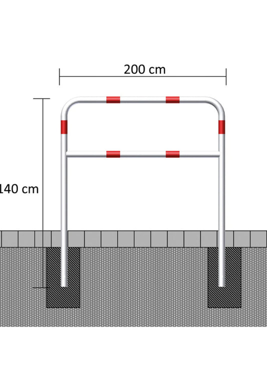 Rohrbügel Rot-Weiß 200x140 cm