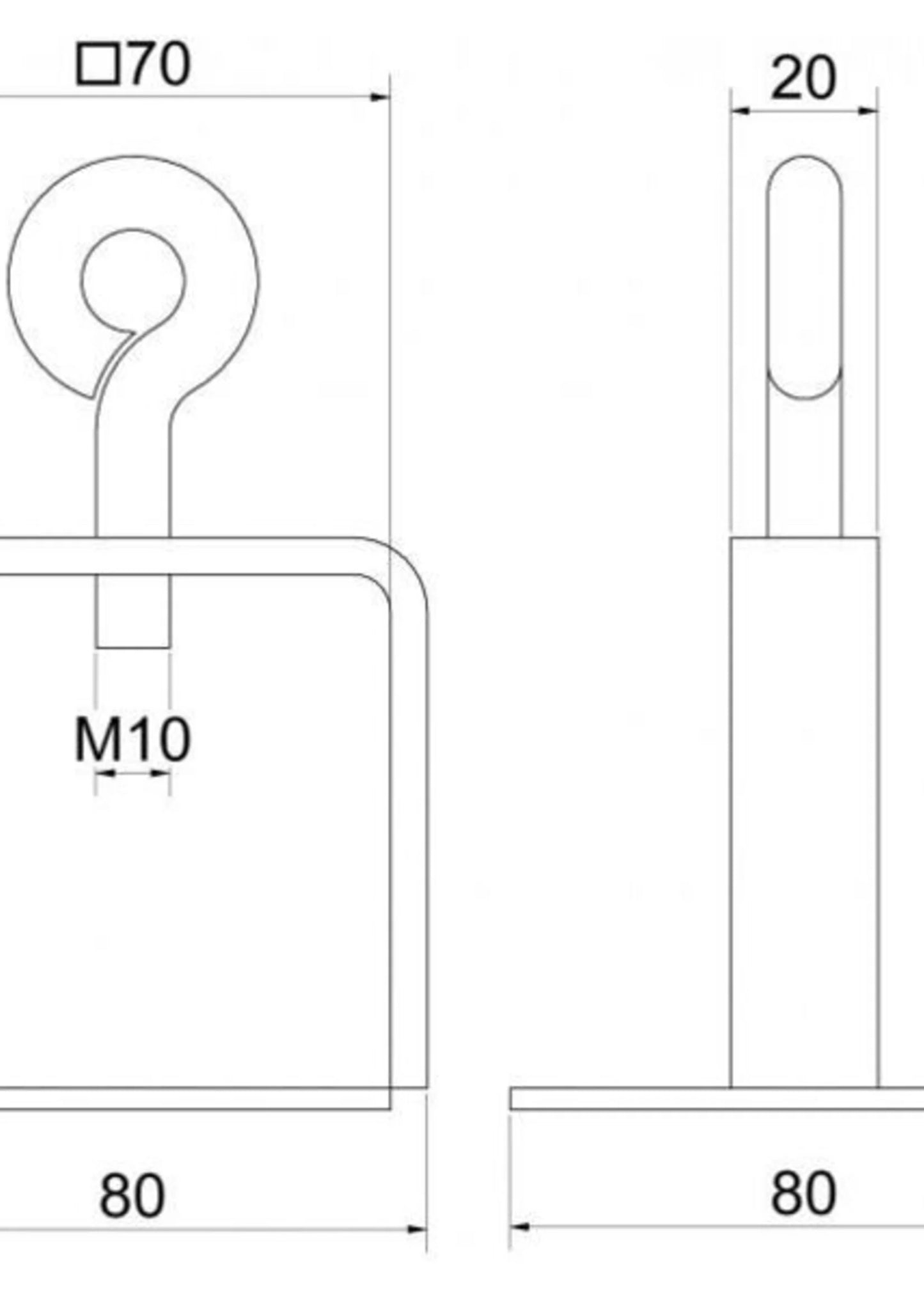 Schilderklemme verzinkt– Für Schaftrohre 40/60 mm