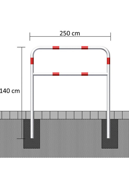 Wegesperren Weiß-Rot 250x140 cm