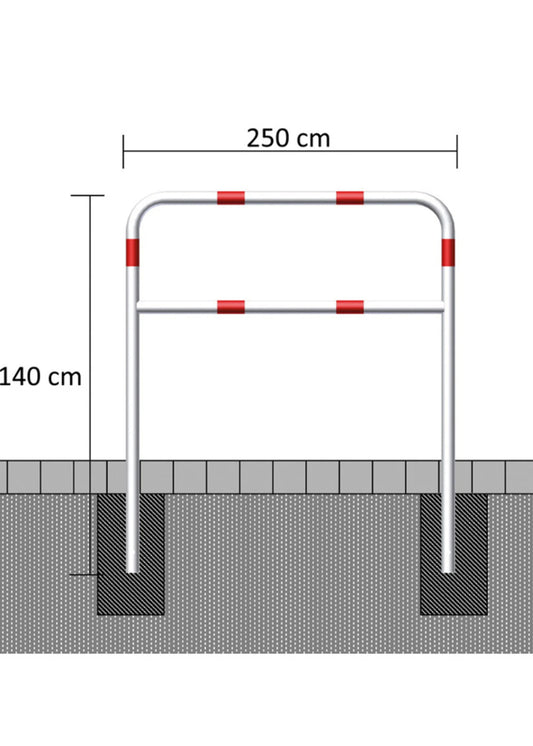 Wegesperren Weiß-Rot 250x140 cm