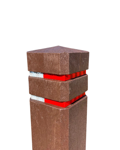 Diamant Absperrpfosten Braun – Nachhaltiger Reflektorpfosten