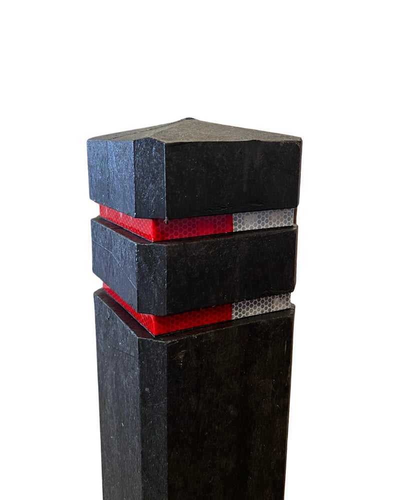 Diamant Absperrpfosten Schwarz – aus Recyclingkunststoff