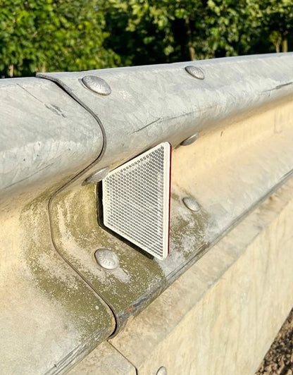 Doppelseitiger Reflektor ORANGE-WEISS Aluminium