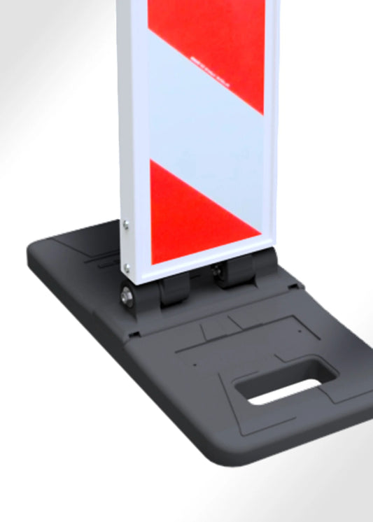 Klappbare Leitbake mit Fußplatte – Pfeil- oder Schraffenbake, Höhe 800 mm